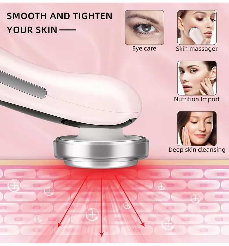 4-in-1 RF Facial Massager – Ultrasound + Rechargeable | At-Home Beauty Tool for Skin Radiance