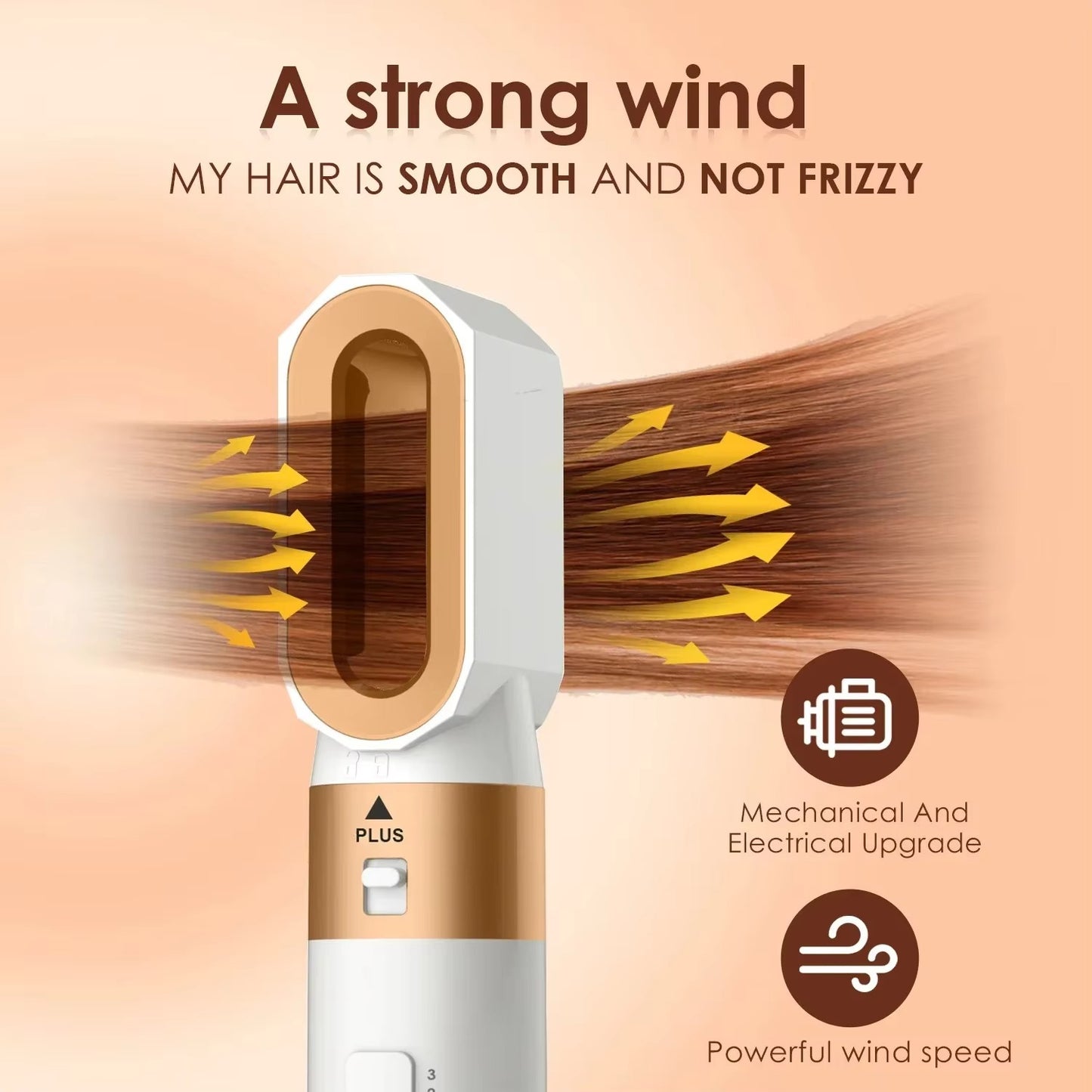 5-in-1 Hot Air Hair Styler – Curl, Wave, Smooth & Dry | UK Plug | Negative Ion Technology