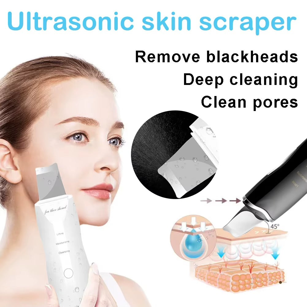 Ultrasonic Skin Scrubber Peeling Blackhead Remover Deep Face Cleaning Acne Pore Cleaner Facial Shovel Cleanser EMS Microcurrent