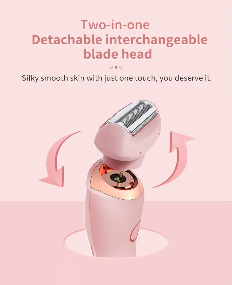 2-in-1 Electric Shaver for Women – Wet & Dry Use | Gentle, Painless Hair Removal | Travel-Friendly