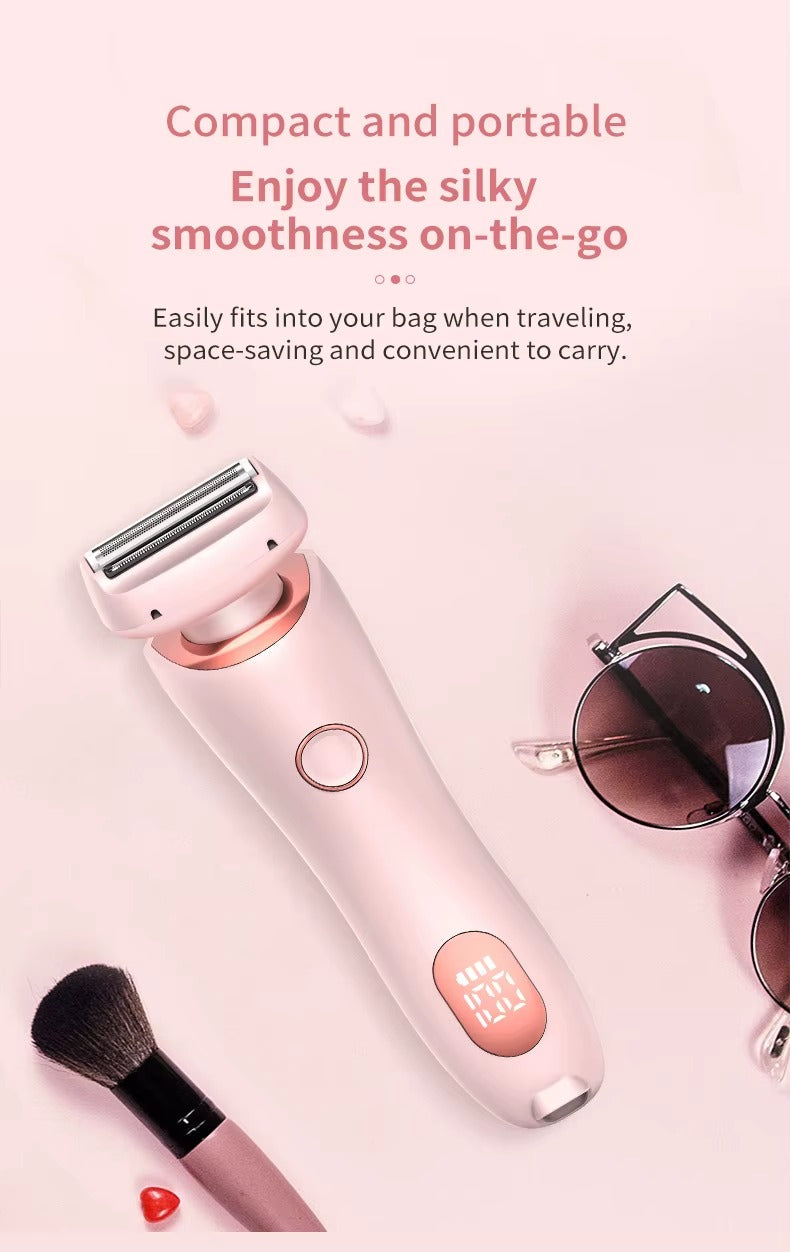 2-in-1 Electric Shaver for Women – Wet & Dry Use | Gentle, Painless Hair Removal | Travel-Friendly