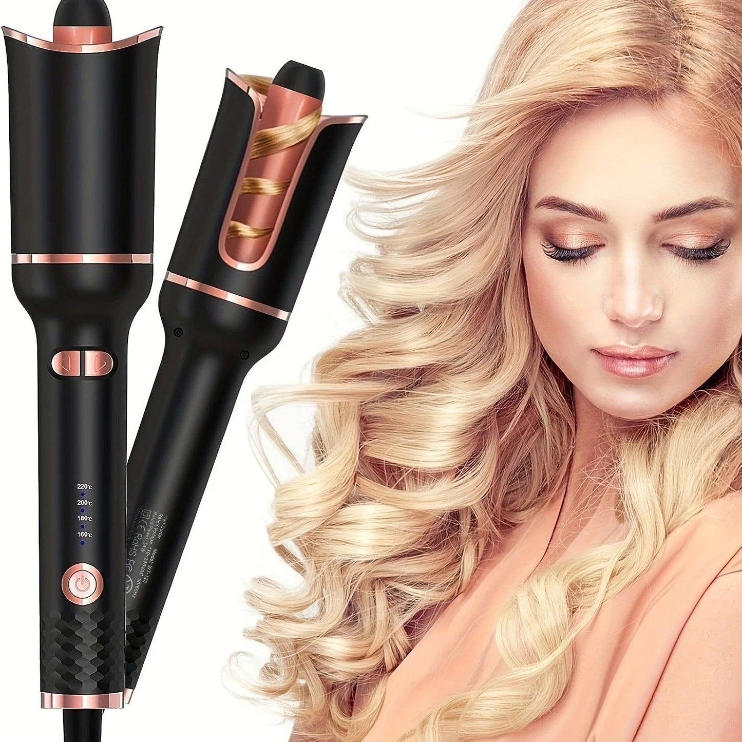 Premium Automatic Hair Curler Wand – 1" Ceramic Auto Rotating Curler | Anti-Tangle | Dual Voltage Travel-Ready