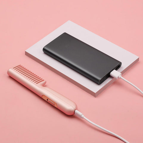USB Hair Straightening Brush – Cordless Electric Comb | Fast-Heating | Anti-Scald Design | Beard & Hair Use