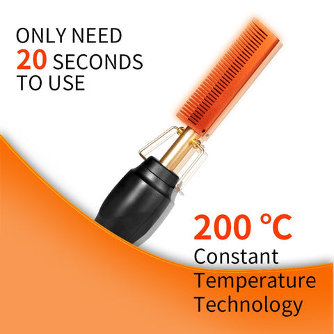 3-in-1 Hair Straightener Curler Comb – Ceramic Tourmaline Brush | LCD Heat Control | Fast Heating