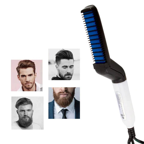 Beard Straightening Comb – Heated Ceramic Beard Brush | Quick Heat-Up | Works on All Beard Types