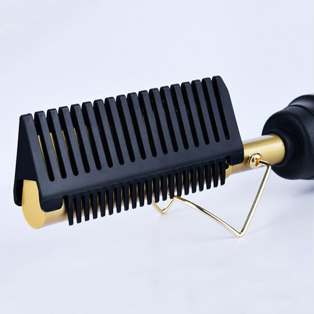 3-in-1 Hair Straightener Curler Comb – Ceramic Tourmaline Brush | LCD Heat Control | Fast Heating