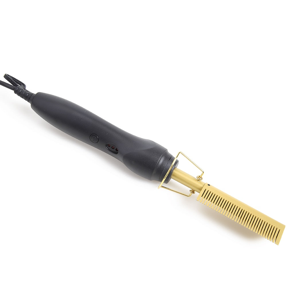 3-in-1 Hair Straightener Curler Comb – Ceramic Tourmaline Brush | LCD Heat Control | Fast Heating
