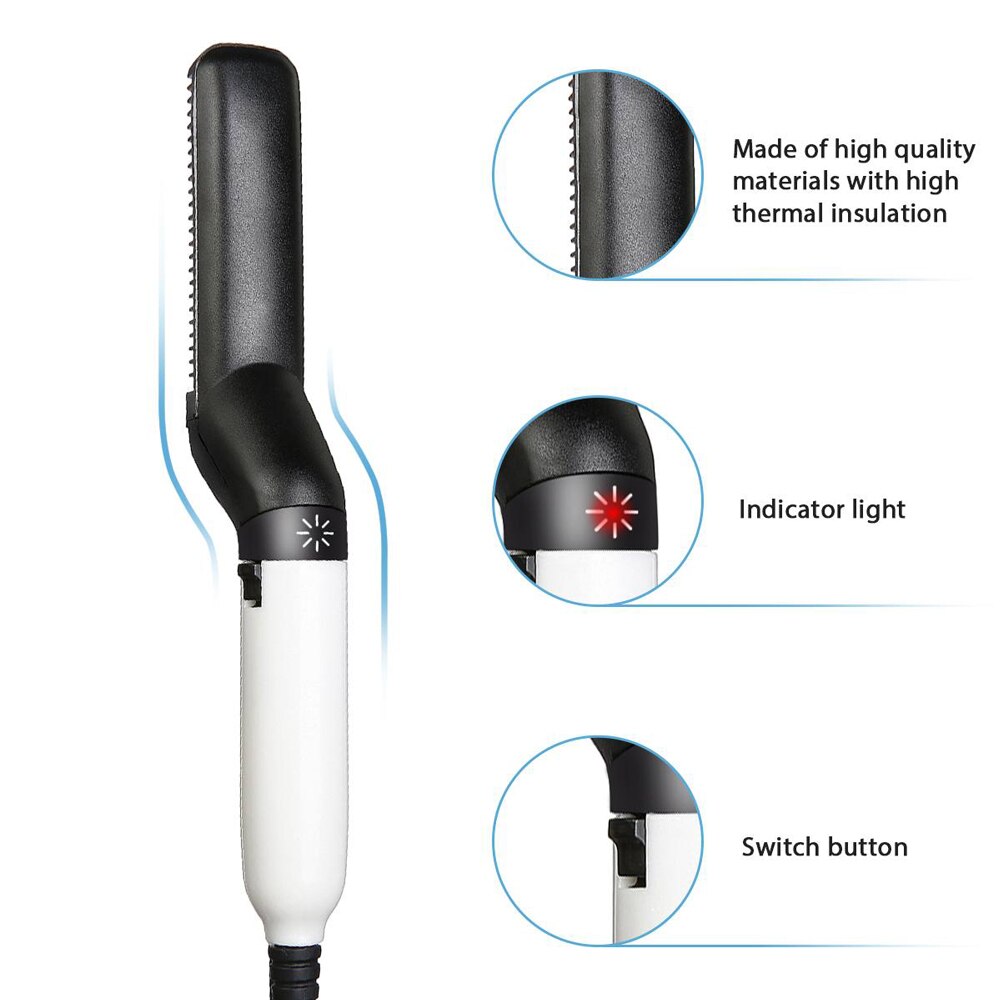 Beard Straightening Comb – Heated Ceramic Beard Brush | Quick Heat-Up | Works on All Beard Types