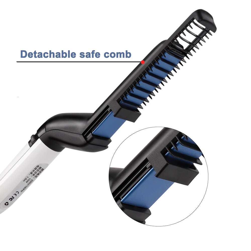 Beard Straightening Comb – Heated Ceramic Beard Brush | Quick Heat-Up | Works on All Beard Types