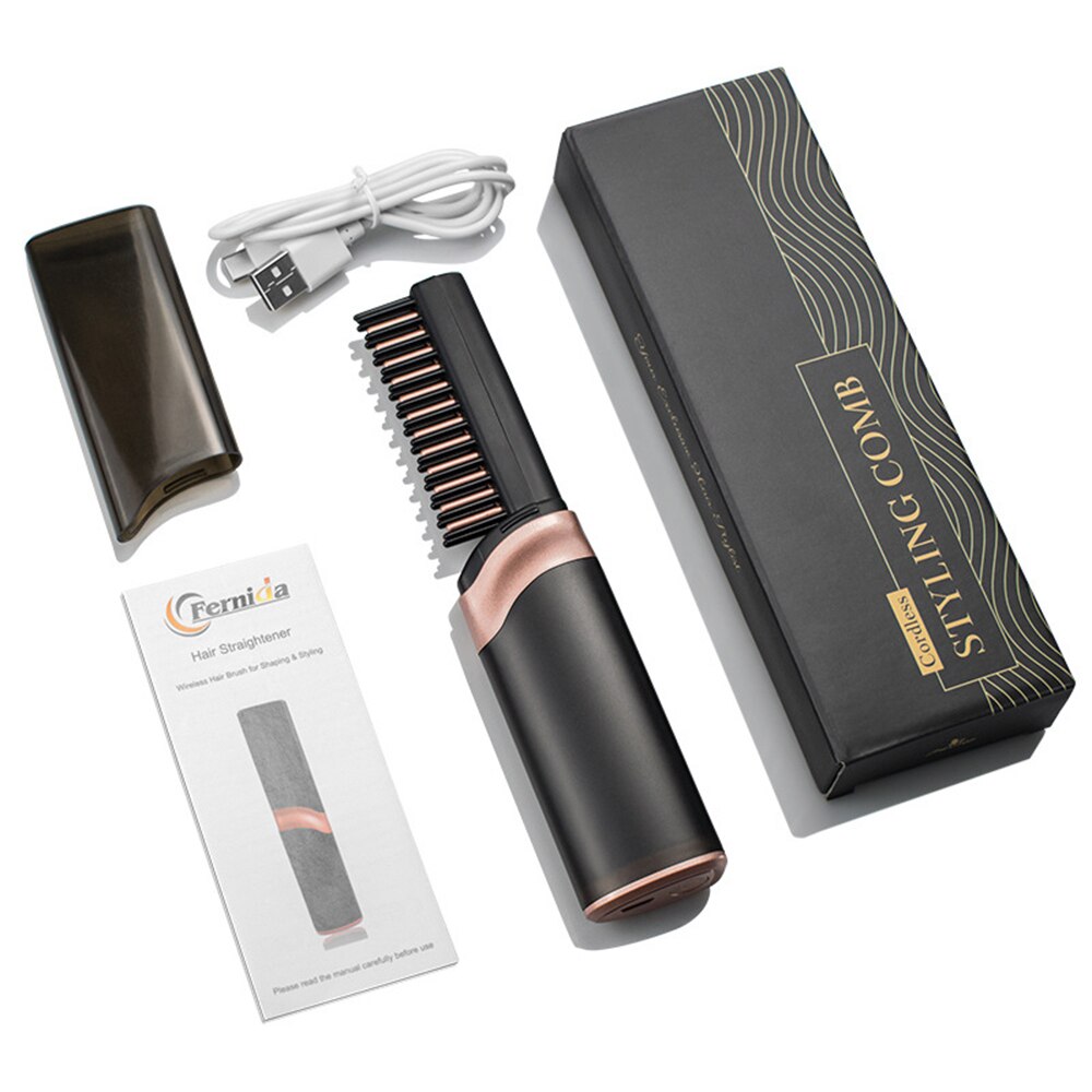 Cordless Hair Straightener & Curler – USB Rechargeable Mini Flat Iron | 2-in-1 Styling Tool for Travel