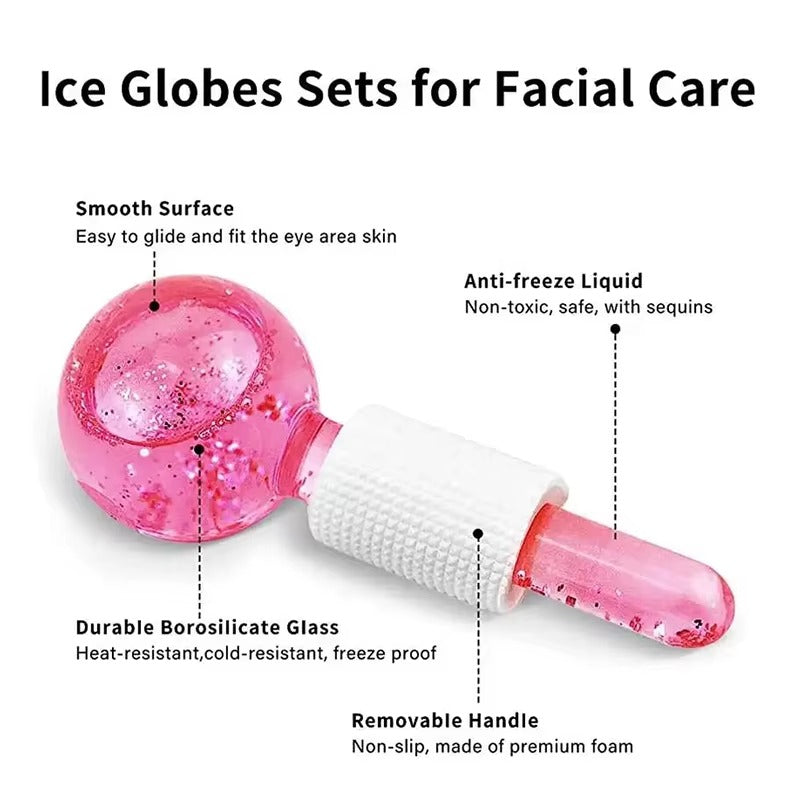 2-Piece Ice Globes Facial Massager – Cooling Face Therapy | Reduce Puffiness | Sculpt & Refresh