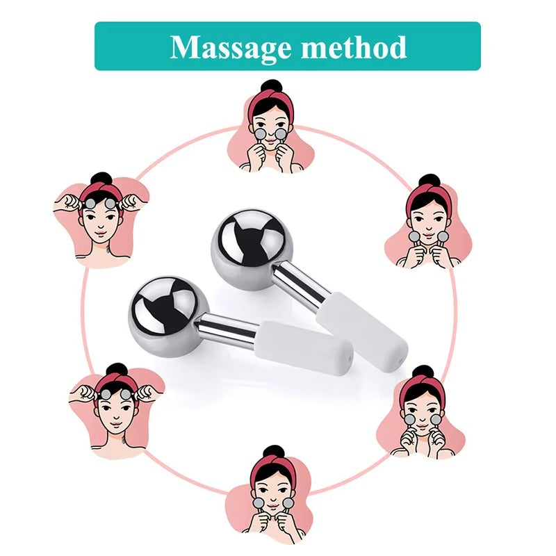 2-Piece Ice Globes Facial Massager – Cooling Face Therapy | Reduce Puffiness | Sculpt & Refresh