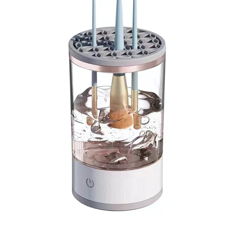 Electric Makeup Brush Cleaner & Dryer – Automatic Spin Clean Technology | 8 Brush Holders | Fast Drying Bowl System