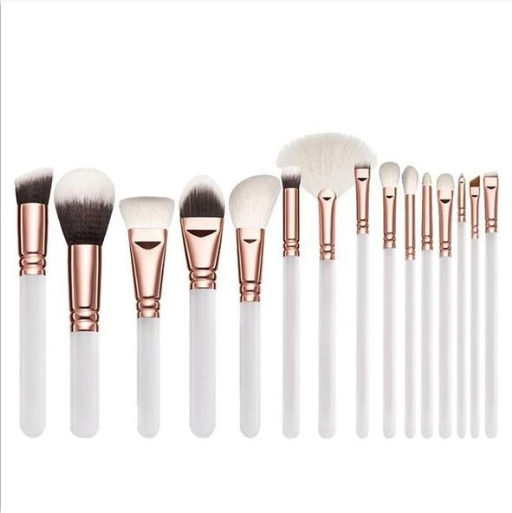 15-Piece Professional Makeup Brush Set – Face & Eye Brushes with Storage Bag | Blending & Precision Tools