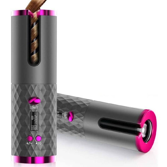 Cordless Hair Curler – Automatic Ceramic Wand, USB Rechargeable & Adjustable Heat