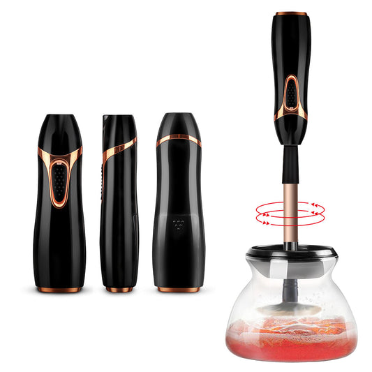 Electric Makeup Brush Cleaner & Dryer – Automatic Spin Clean Technology | 8 Brush Holders | Fast Drying Bowl System