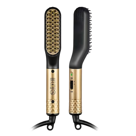 Men’s Electric Beard Straightening Brush – Dual Temperature Settings | Anti-Tangle Ceramic Comb | Fast Heat-Up