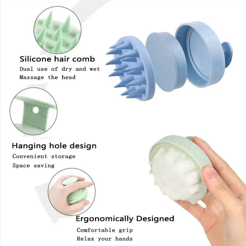 Silicone Scalp Shampoo Brush – Deep Clean & Massage | Hair Washing Tool | Anti-Slip Handle