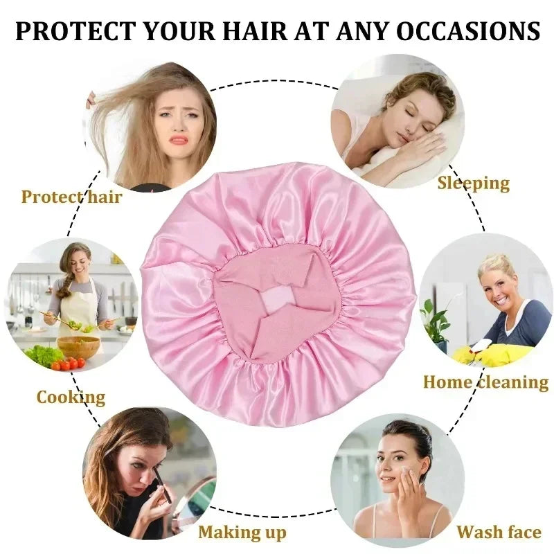 Heatless Hair Curling Set – Curling Rod + Satin Cap | No Heat Overnight Styling | Includes Clip & Ties