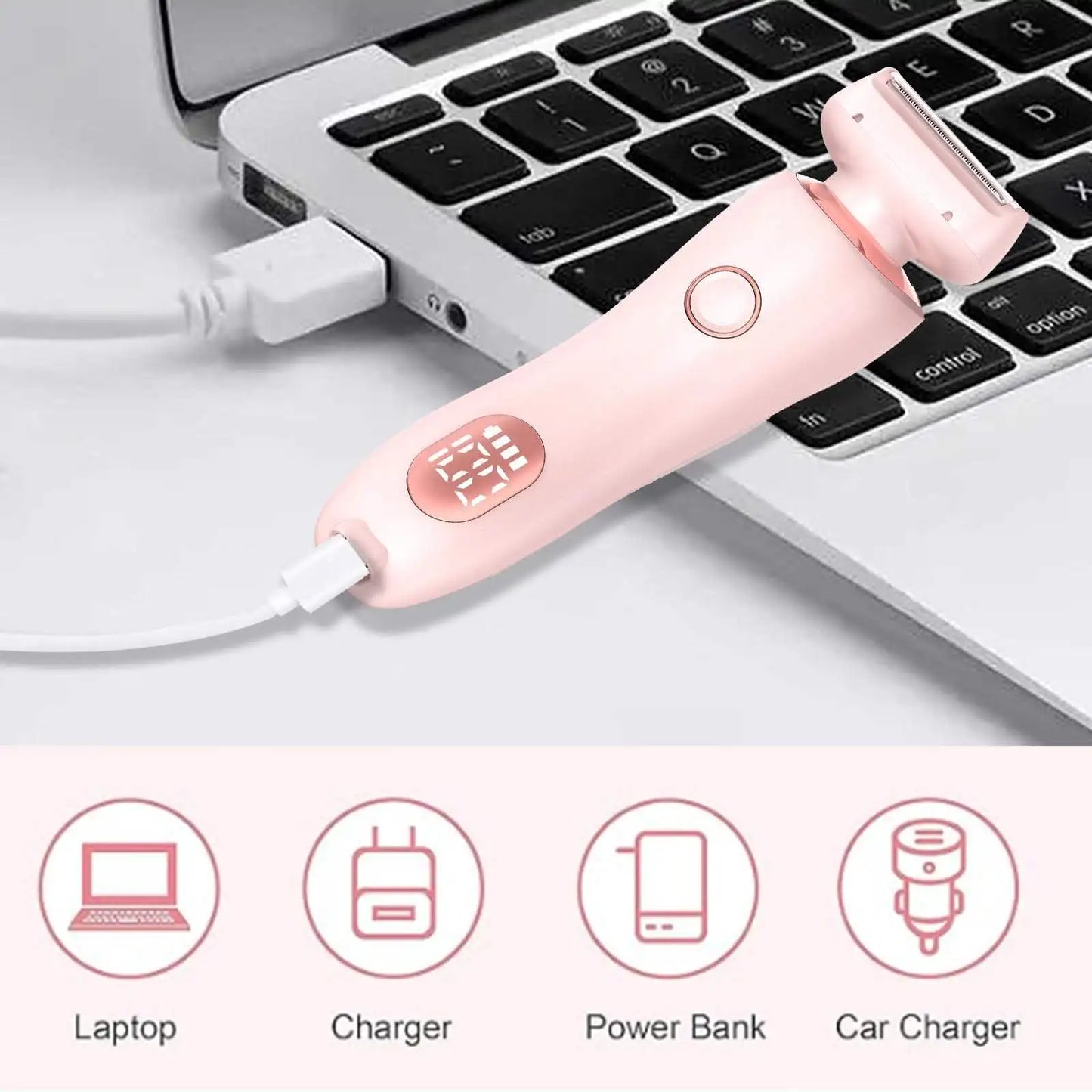 2-in-1 Electric Shaver for Women – Wet & Dry Use | Gentle, Painless Hair Removal | Travel-Friendly