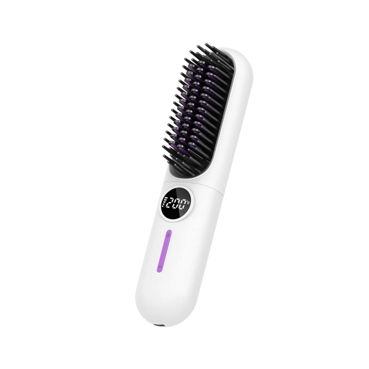 Wireless Hair Straightening Comb – Cordless Ceramic Hot Comb | USB Rechargeable | Tangle-Free Styling