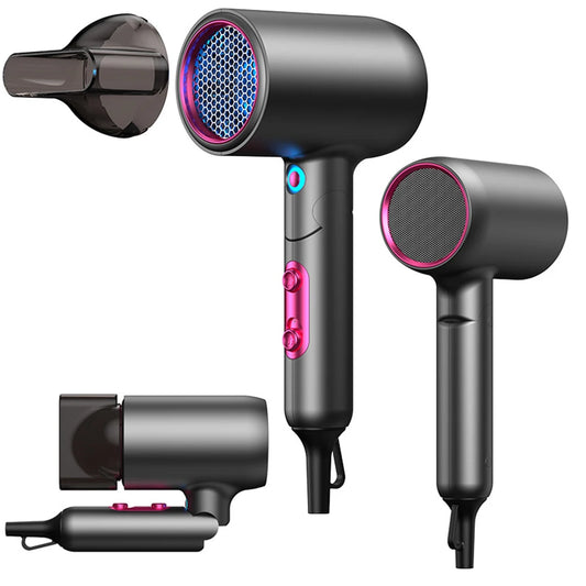 Foldable Ionic Hair Dryer – Portable, Low-Noise & Fast Drying | Dual Voltage for Travel