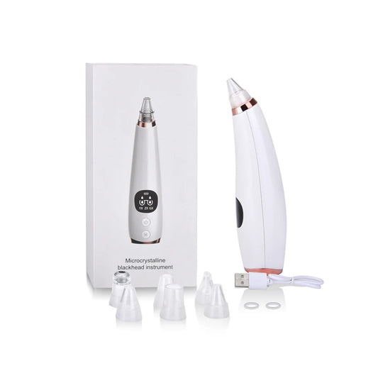 Vacuum Blackhead Remover – 7 Suction Levels | 6 Replaceable Heads | USB Rechargeable | LCD Display