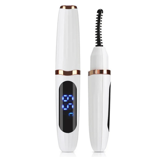 Digital Heated Eyelash Curler – 3 Temperature Modes | Rechargeable | Double-Sided Comb Design