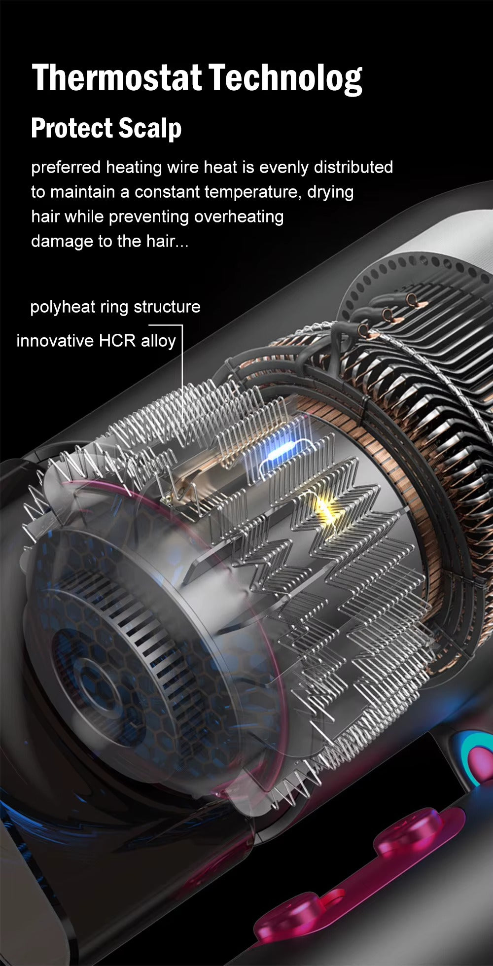 Foldable Ionic Hair Dryer – Portable, Low-Noise & Fast Drying | Dual Voltage for Travel