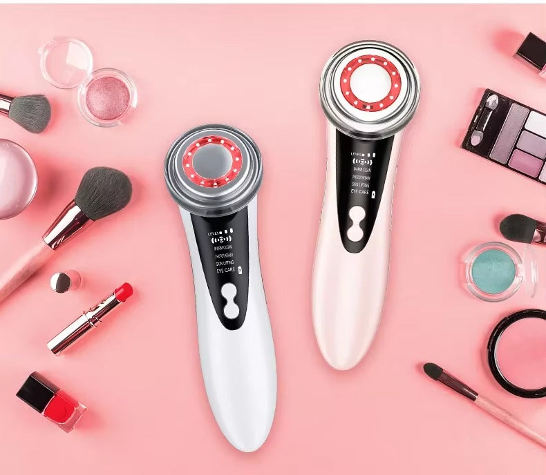 4-in-1 RF Facial Massager – Ultrasound + Rechargeable | At-Home Beauty Tool for Skin Radiance