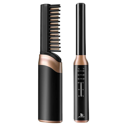Cordless Hair Straightener & Curler – USB Rechargeable Mini Flat Iron | 2-in-1 Styling Tool for Travel