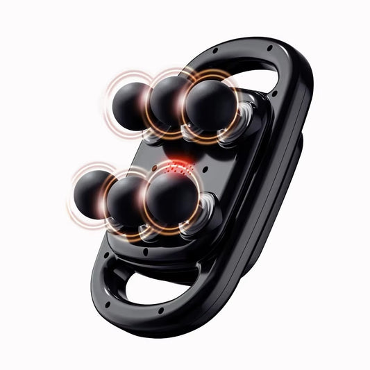 6-Head Percussion Massage Gun – 9 Modes, Quiet Motor, USB-C Charging